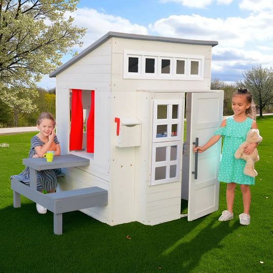 Modern Outdoor Playhouse - White
