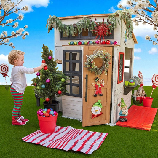Modern Outdoor Playhouse - White & Raven