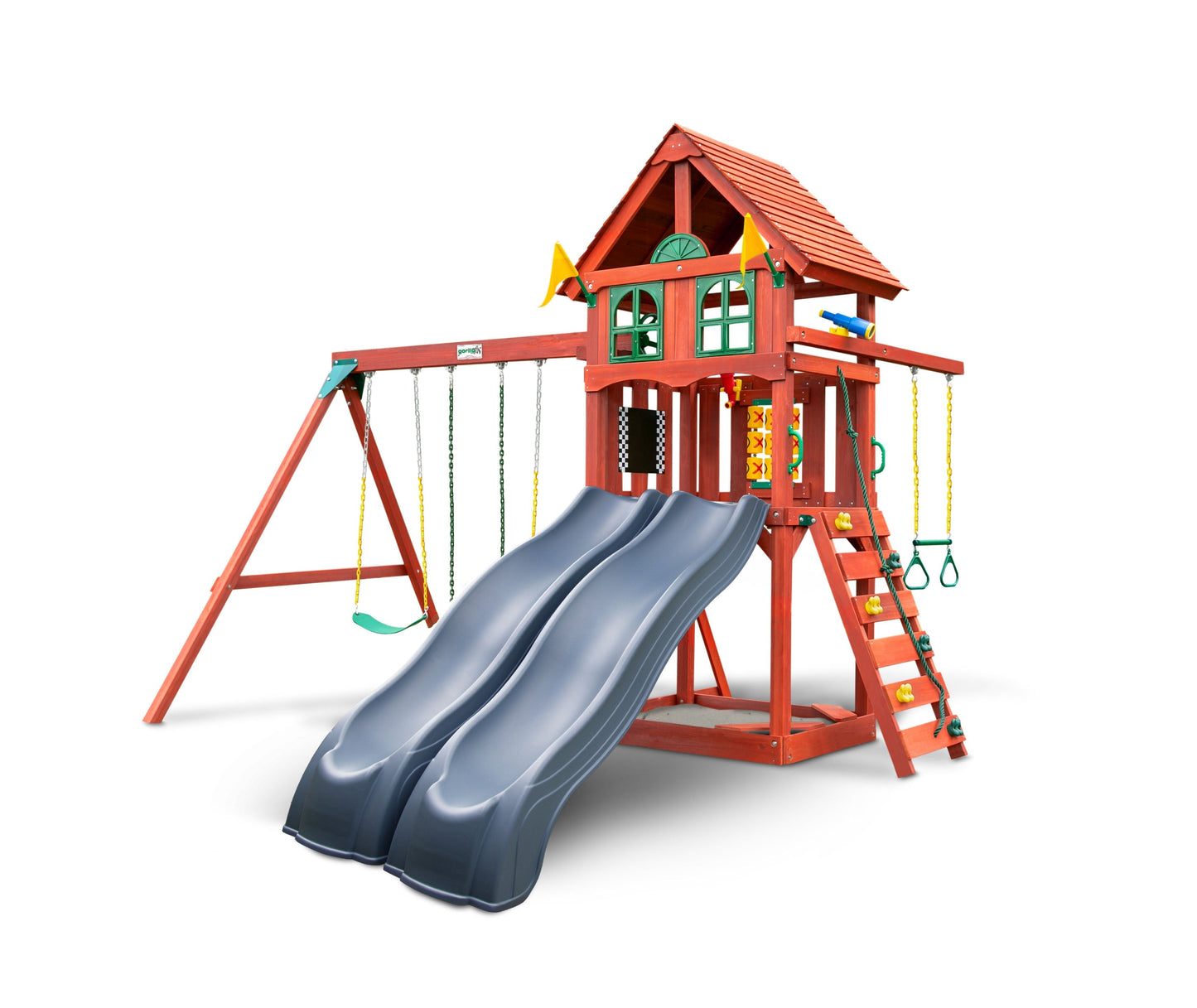Adventure Wave Swing Set w/ Grey Slides