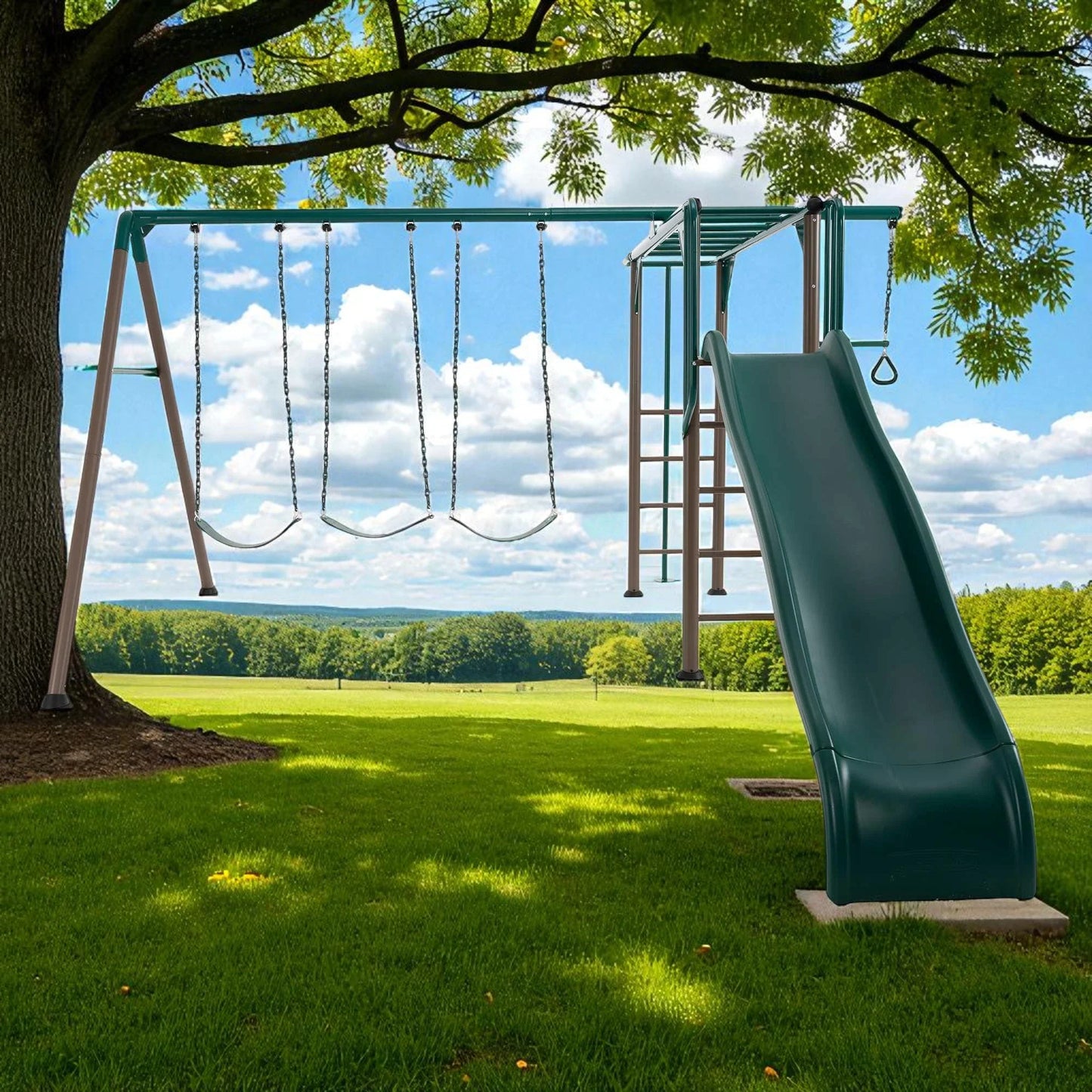 Mazonvintage Monkey Bar Adventure Swing Set (Earthtone) - 91028