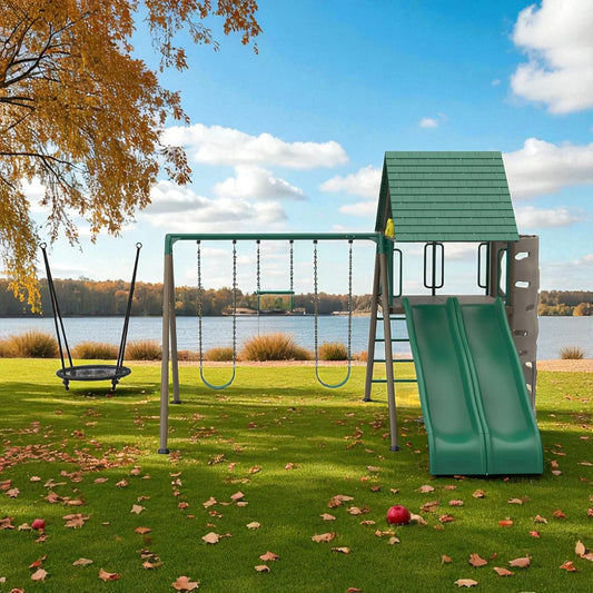 Mazonvintage Big Stuff Two-Slide Swing Set - 91079