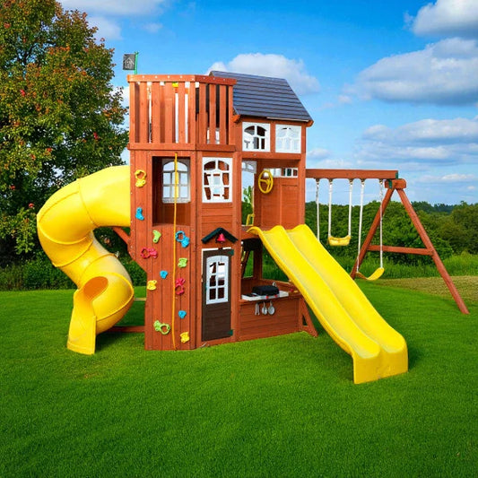 Mazonvintage Lookout Extreme Wooden Swing Set / Playset