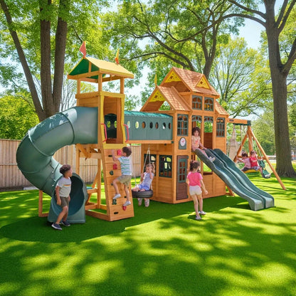 Bear Cave Lodge Swing Set - Installation Available