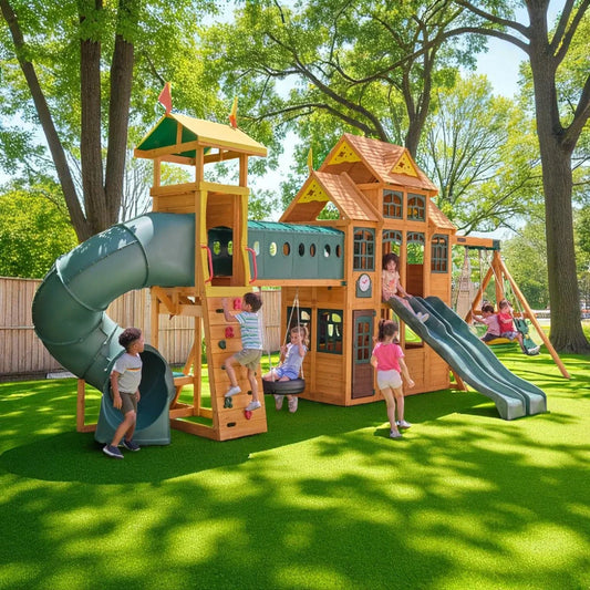Bear Cave Lodge Swing Set - Installation Available