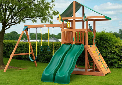 MazonvintagePlaysets Outing With Dual Slides Swing Set