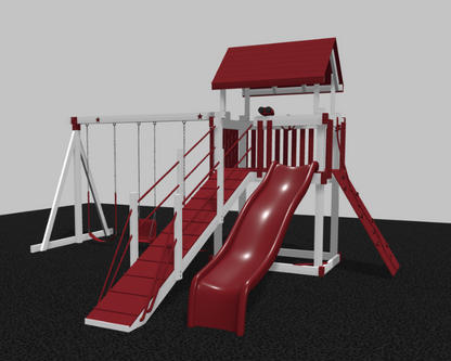 Silver Star Vinyl Swing Set with Ramp