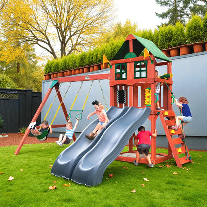 PlayMaker Deluxe Swing Set w/ Grey Slides
